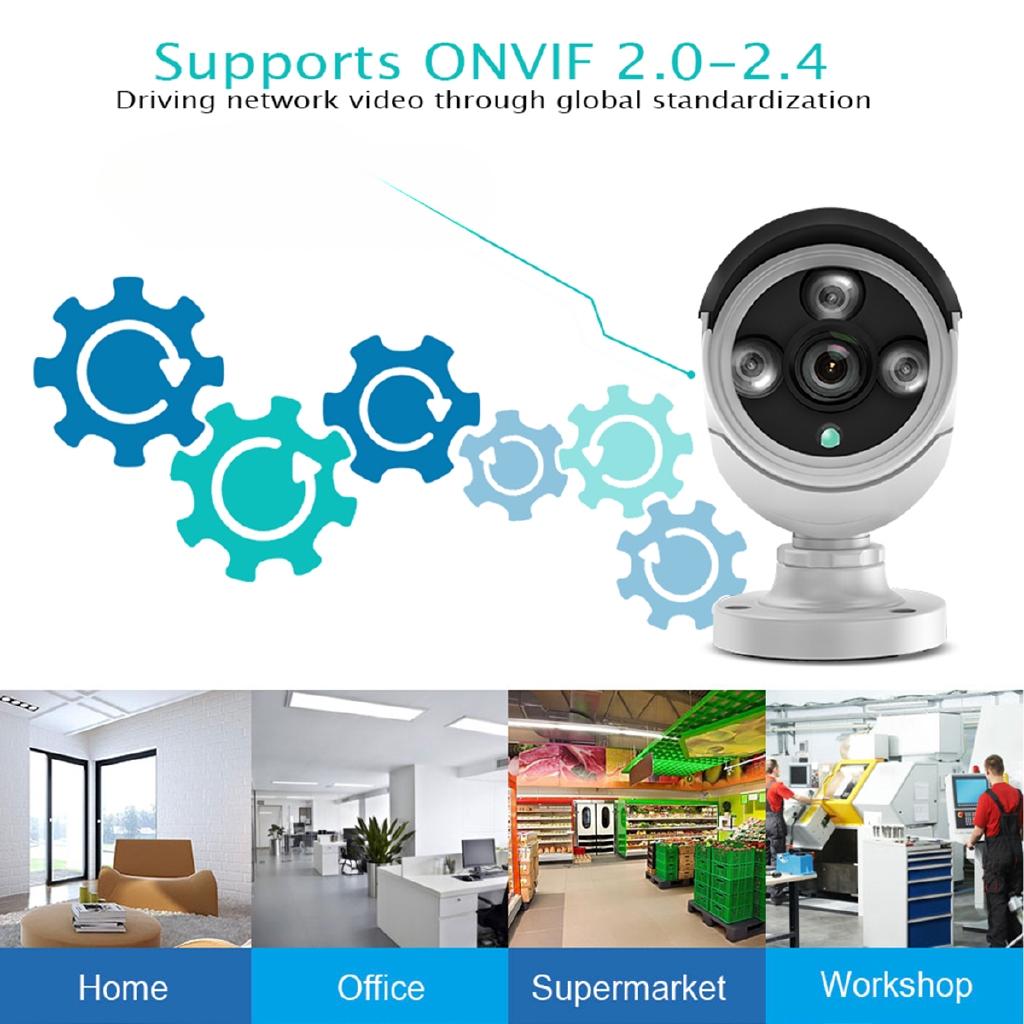 HB624 H.265 4MP 1080P IP-камера безопасности POE ONVIF Открытый IP66 Водонепроницаемая видеокамера видеонаблюдения P2P