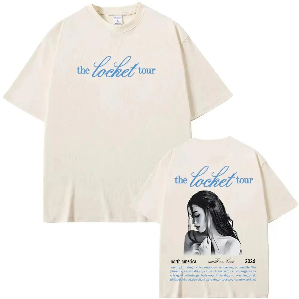 Футболка Madison Beer Locket Tour Даты Североамериканского тура Мерч с концерта Madison Beer Хлопок Высококачественная футболка