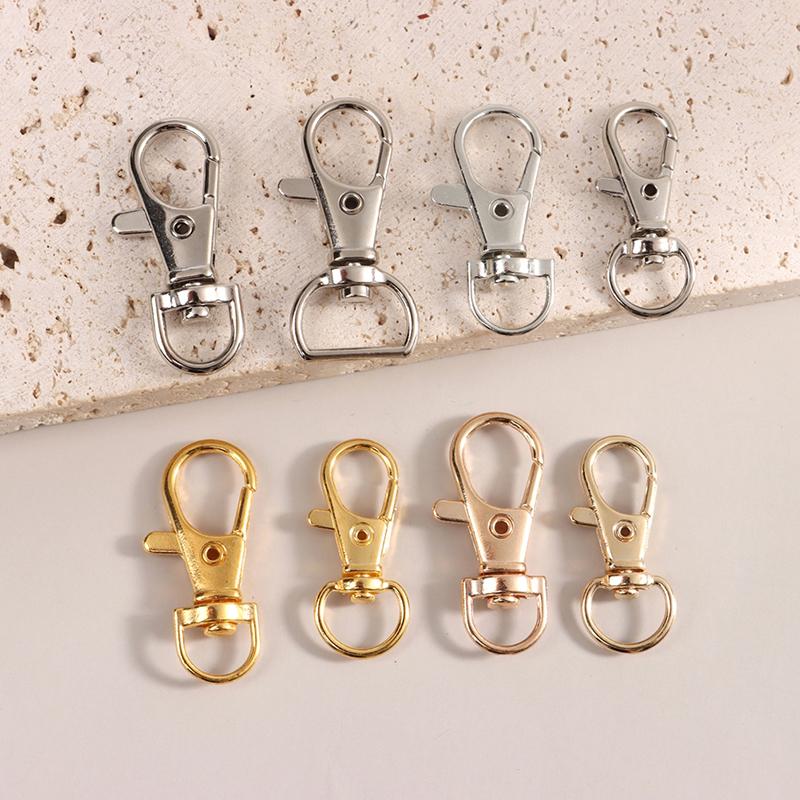 10Pcs Swivel Lobster Hook Clasp Keyring Snap Clasp Bag Jewelry Trigger Buckle