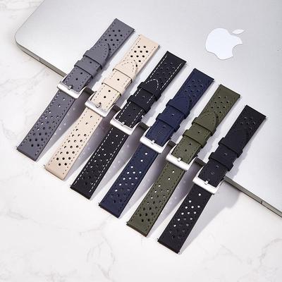 Дышащий Многоотверстий Кожаный Ремешок для Часов Samsung Watch 5/6 (20 мм/22 мм)