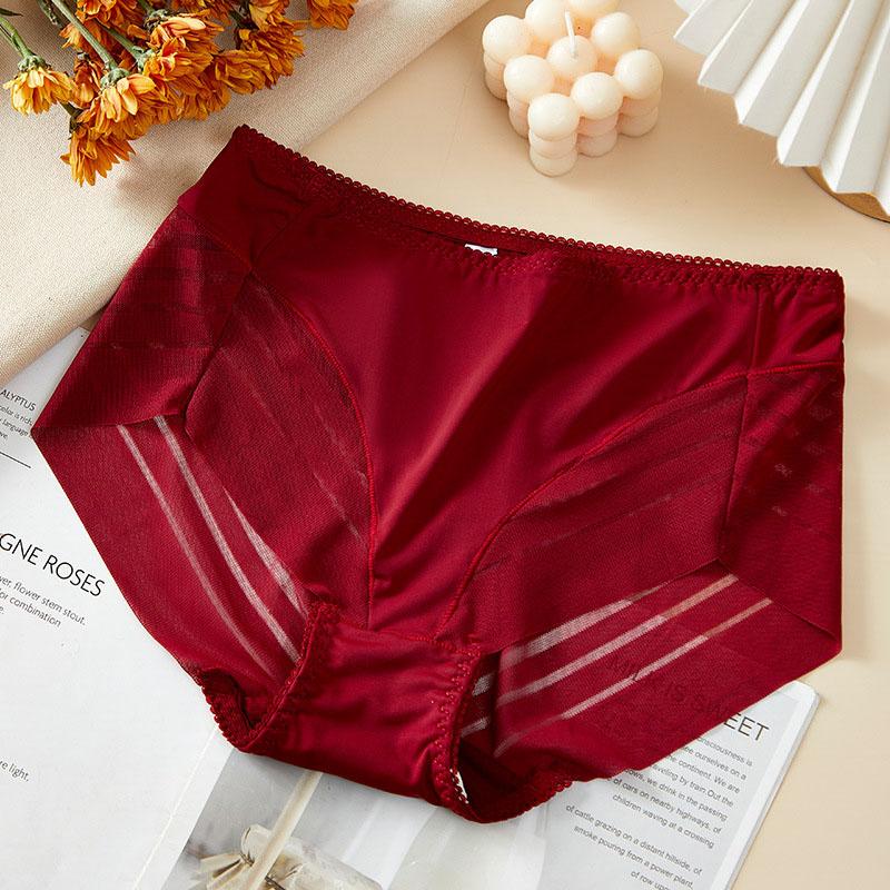 Sexy Lace Hollow Briefs for Women Mid Rise Lace Panties Comfortable Breathable Underwear Large Size