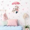 Watercolor Cartoon Bunny Wall Stickers Baby Nursery Wall Decals for Kids Room Living Room Bedroom Home Decor Rabbit Stickers PVC