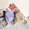 Women'S Mini Backpack Solid Color Corduroy Small Simple Casual Traveling Large Capacity Durable Female'S Schoolbag