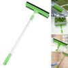 Window Cleaner with Retractable Handle Glass Doors Mirrors Natural Rubber Scraper Adjustable Length Window Wiper