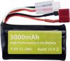 2x 7.4V 3000mAh 15C 2S Li-ion Battery with T Plug and 2-in-1 Charger – for WLtoys 12423 MJX 14301 14302 14303 H16PL RC Car 1/10 1/12 1/16 Scale