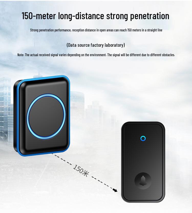 Kajia Si Wireless Self-Powered Doorbell with Long-Range, Three Receivers, Waterproof Design, and Flash Alert