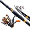 Комбинированные спиннинговые удочки и катушки из углеродного волокна 1,8–3,0 м с рыболовными катушками, дорожный рыболовный набор