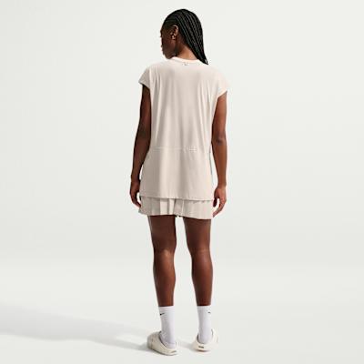 Women's Nike T Shirts Women's Ecru Crew Neck Moderate