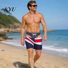 Breathable Lightweight Summer Shorts Men Hairy Butt Shorts, Funny Booty Print Beach Realistic Comfortable Elastic Waist Swim 3D Briefs Patriotic