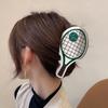 Fun Sport Theme Hair Clip Tennis Racket Shape Hair Claw Clip with Vibrancy Color Hair Styling Decoration for Women