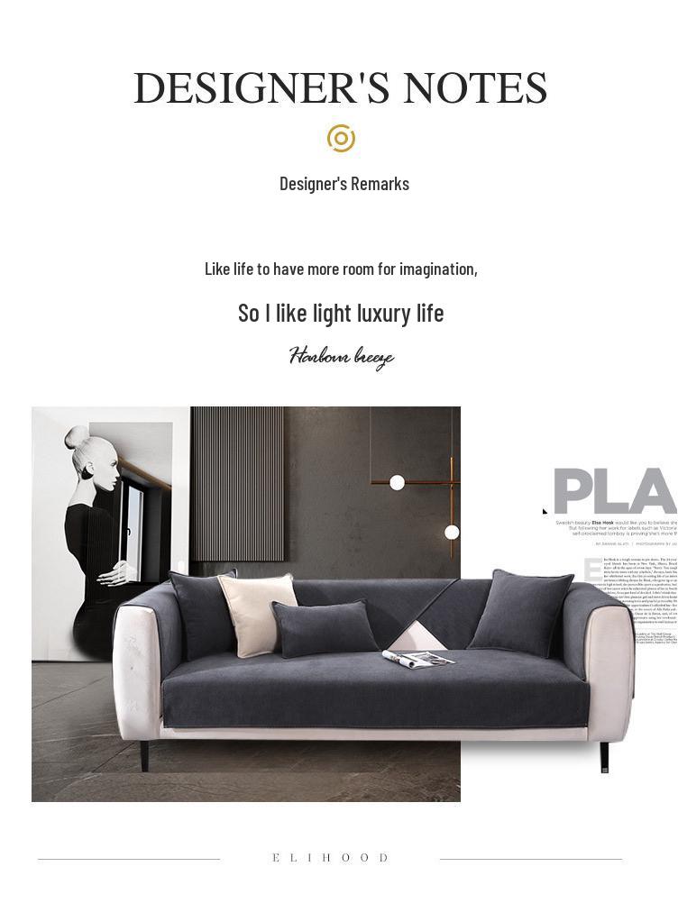 Non-Slip Gray Chenille Sofa Cushions with Modern, All-Season Light Luxury Cover