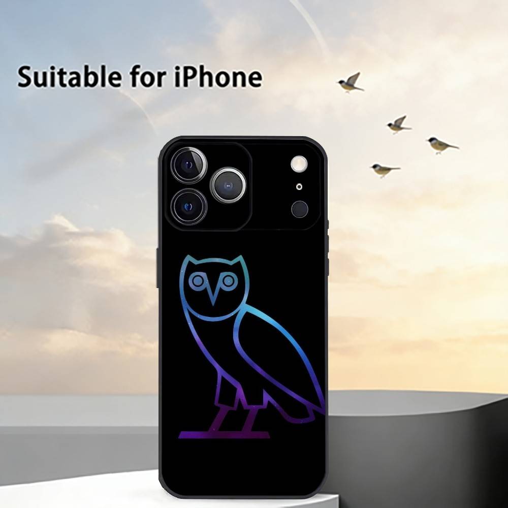D-Drake OvO O-OWL Чехол для телефона для iPhone 17,16,15,14,13,12,11 Plus,Pro Max,XS,Мягкий силиконовый черный чехол