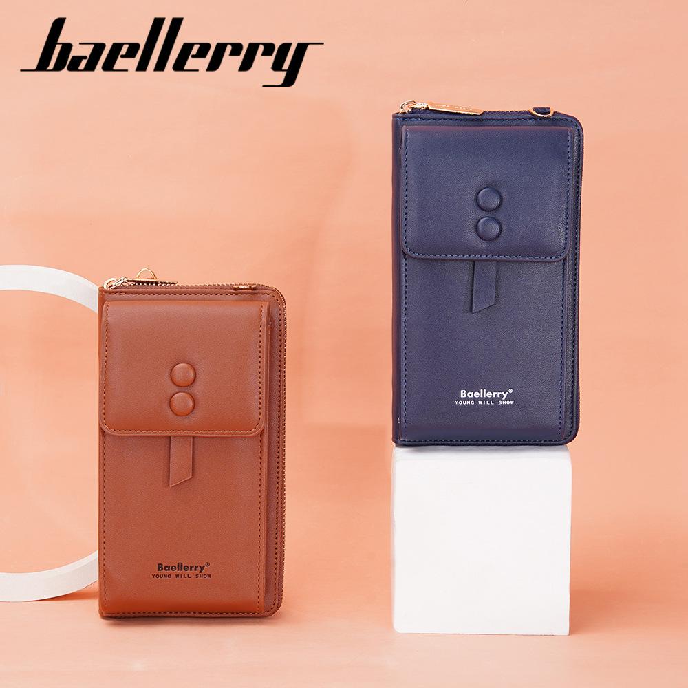 Baellerry женская сумка для мобильного телефона с застежкой-кнопкой, кошелек с несколькими отделениями для карт, сумка через плечо из искусственной кожи в корейском стиле