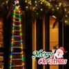 Santa Claus Doll Climbing Ladder LED String Lights Indoor Outdoor, USB/Solar Charging with Remote, Window Garden Christmas Decor