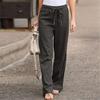 Summer Elastic Waist Solid Color Wide Leg Pants Loose Pants Female