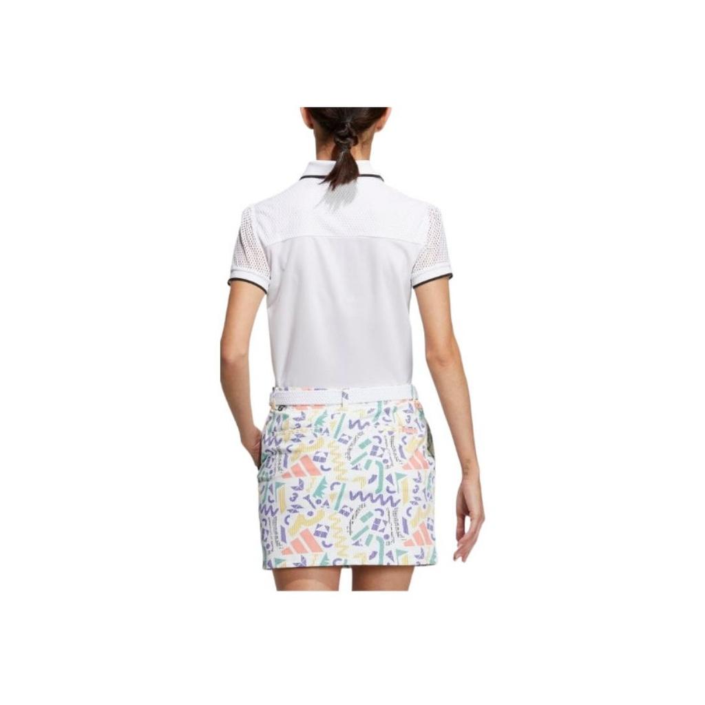 Adidas Женская футболка-поло с коротким рукавом, однотонная, с принтом логотипа для гольфа, белая, HS6991