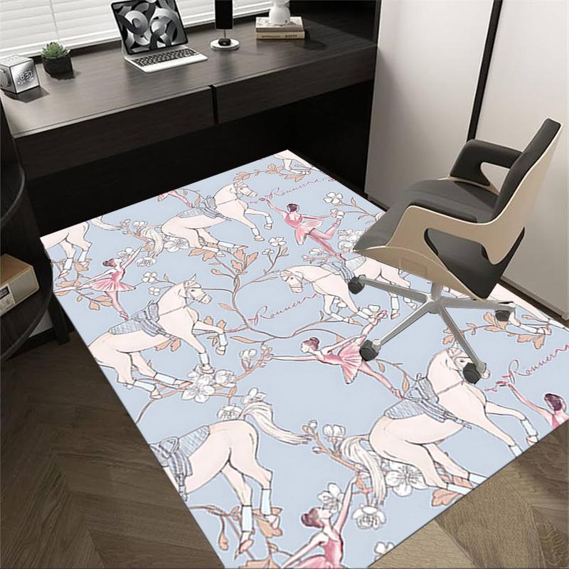 1PC Horse Ballet Non-Slip Floor Carpet Compatible for Office&Living Room&Bedroom&Dining room - Flat- Soft & Pattern, Vibrant Colors-W304
