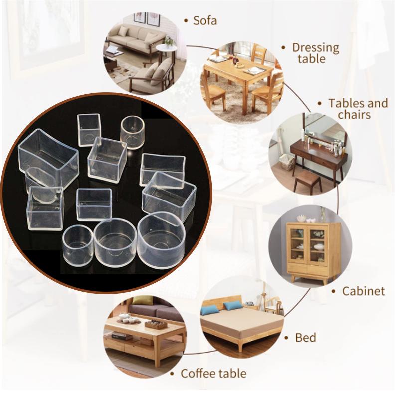 Абсолютно новые резиновые накладки на ножки стульев, нескользящие чехлы для ножек стола, носки, защитные накладки на пол, заглушки для труб, мебельные ножки, 4 шт.