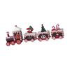 Christmas Train Decoration Wooden Festive Mini Train Ornament Xmas Train Centerpiece for Mantel Dining Table Happy New Year Gift
