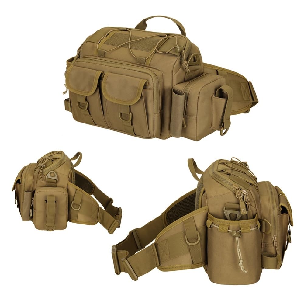 PHOENIX IKKI Large Capacity Fishing Fishing Tackle Fishing Rod Waist Shoulder Black 3-Way Bag, Bag, Holder, Run-and-Gun Bag, Bag, Bag,