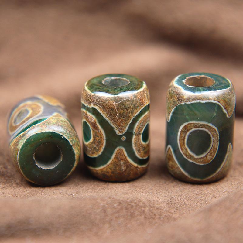 Тибетский 5,5 мм отверстие трехглазый Дзи агат камень бусины ремешок кулон зонтик веревка DIY аксессуары для браслетов паракорд бусины подвески