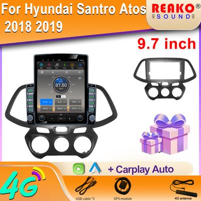 9,7-дюймовый вертикальный экран Tesla Android автомобильное радио для Hyundai Santro Atos 2018 2019 GPS-навигация мультимедийный экран плеер