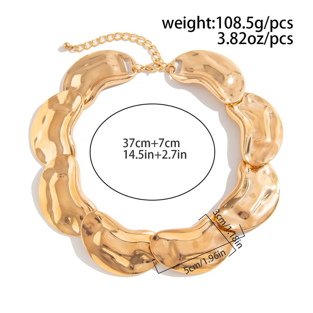 Temperament Trend Liquid Metal Geometric Collarbone Necklace Fashion Light Sense of Luxury Irregular Alloy Necklace for Women