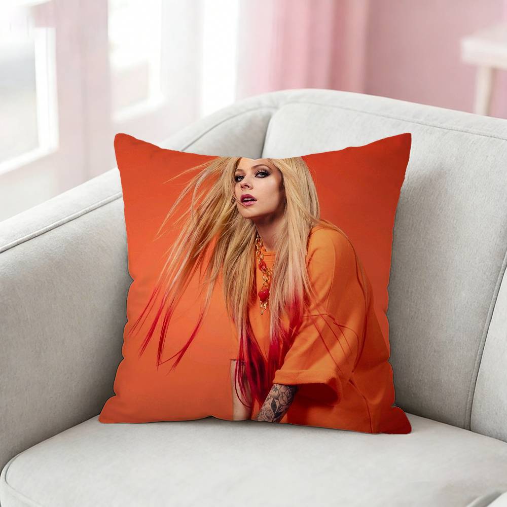 A-Avril Punk L-Lavigne Pillow Case Pattern Printed Pillowcase For Living Room Sofa Cushion Cover