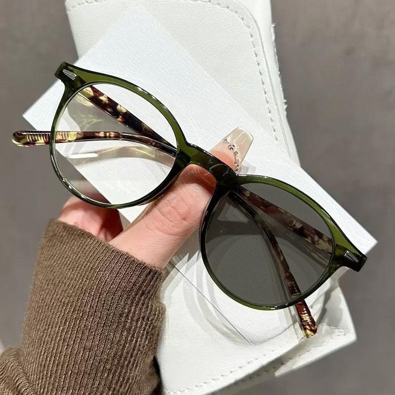Новые Круглые Фотохромные Очки для Миопии Ретро HD Унисекс Меняющие Цвет Очки для Близорукости Минусовые Очки до -4.0