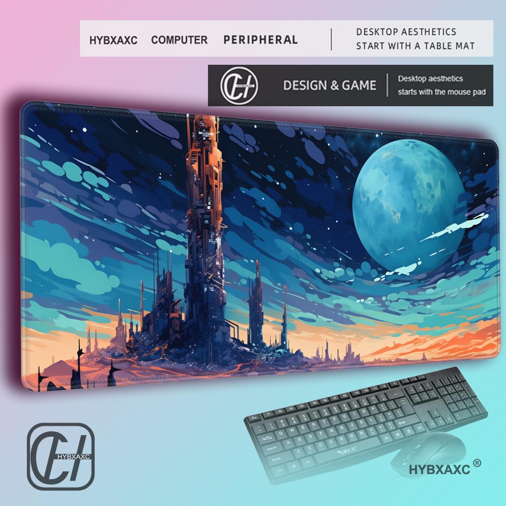 HYBXAXC Темный Фэнтезийный Замок Игровой Коврик для Мыши Толстый Нескользящий Заблокированный Край Расширенный Настольный Коврик для Офиса Игры