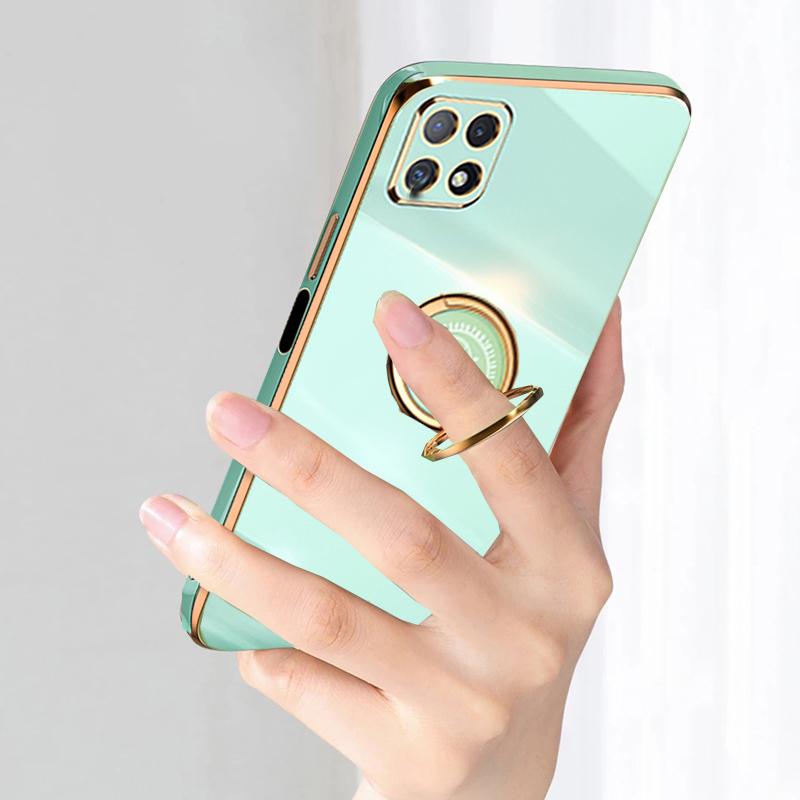 Luxury Plating Ring Holder Soft Silicone Case For Xiaomi Redmi Note 11 Pro 10 10T 10S 9S 9 8 7 9T 9A Poco M3 X3 NFC F3 GT Lens Protection Stand Cover