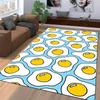 Cartoon Fried Egg Pattern Carpet with Yellow and Blue Color Design Suitable for use as an anti-slip for living room bedroom sofas