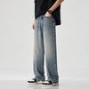 Прямые джинсы мужские летние новые американские ретро уличные большого размера свободные брюки с широкими штанинами