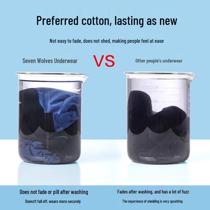 SEPTWOLVES Мужские дышащие антибактериальные хлопковые боксеры-брифы, 3 шт.