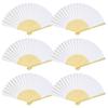 Pack of 10 Cnomg Folding Fans, Painting Fans, Plain, DIY, Foldable, White