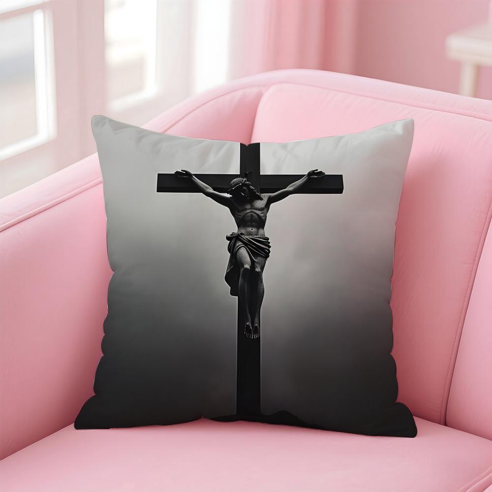 JJesus Christ Cushion Cover Pillow Case Soft Friendly Fabric Concealed Zipper