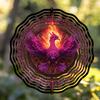 10-Inch Hanging Wind Spinner with Vibrant Purple & Pink Bird Design – 360° Rotating Metal Outdoor Decor for Lawns