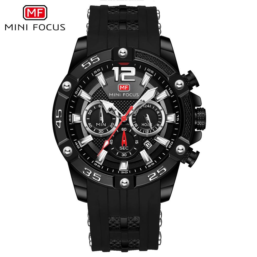 MINI FOCUS 0349G Многофункциональные водонепроницаемые кварцевые спортивные часы для мужчин