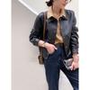 Genuine Sheepskin Jacket Women's Loose Genuine Leather Short Jacket Spring and Autumn New Lapel Big Pocket