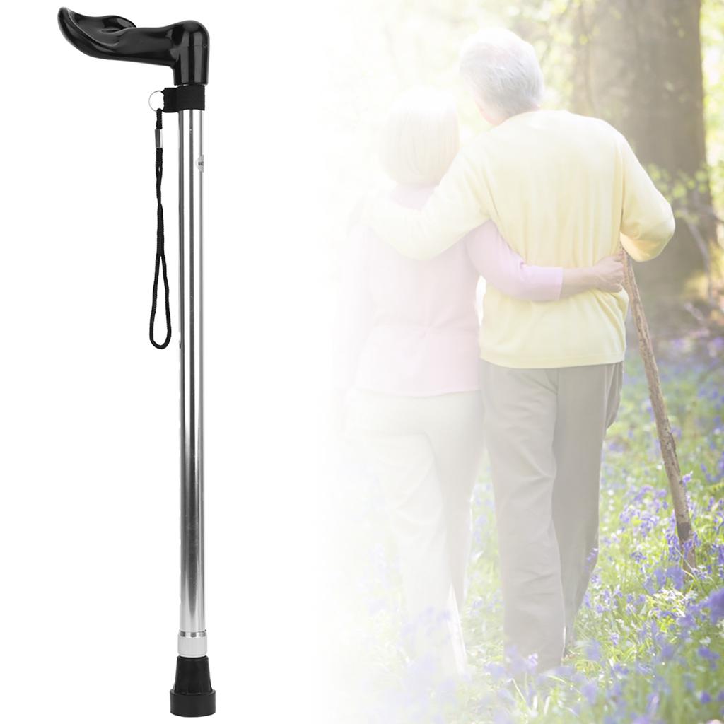 Aluminium Alloy Lightweight Telescopic Adjustable Elderly Walking Stick Anti Skid Simple