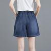Women's Loose-Fit High-Waist Washed Denim Shorts with Big Pockets