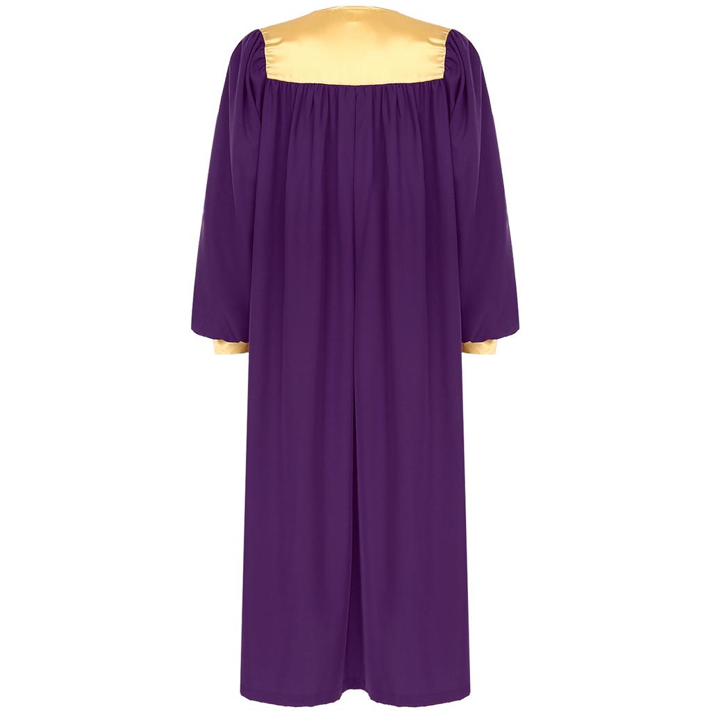 Унисекс взрослый хоровой халат для церковного крещения с V-образным вырезом и длинным рукавом, цветные блоки, на молнии, костюмы