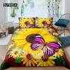 Пододеяльник с изображением подсолнуха, комплект постельного белья Queen, комплект постельного белья с изображением коровы, черно-белый абстрактный комплект постельного белья с изображением листьев растений, полиэстеровый пододеяльник