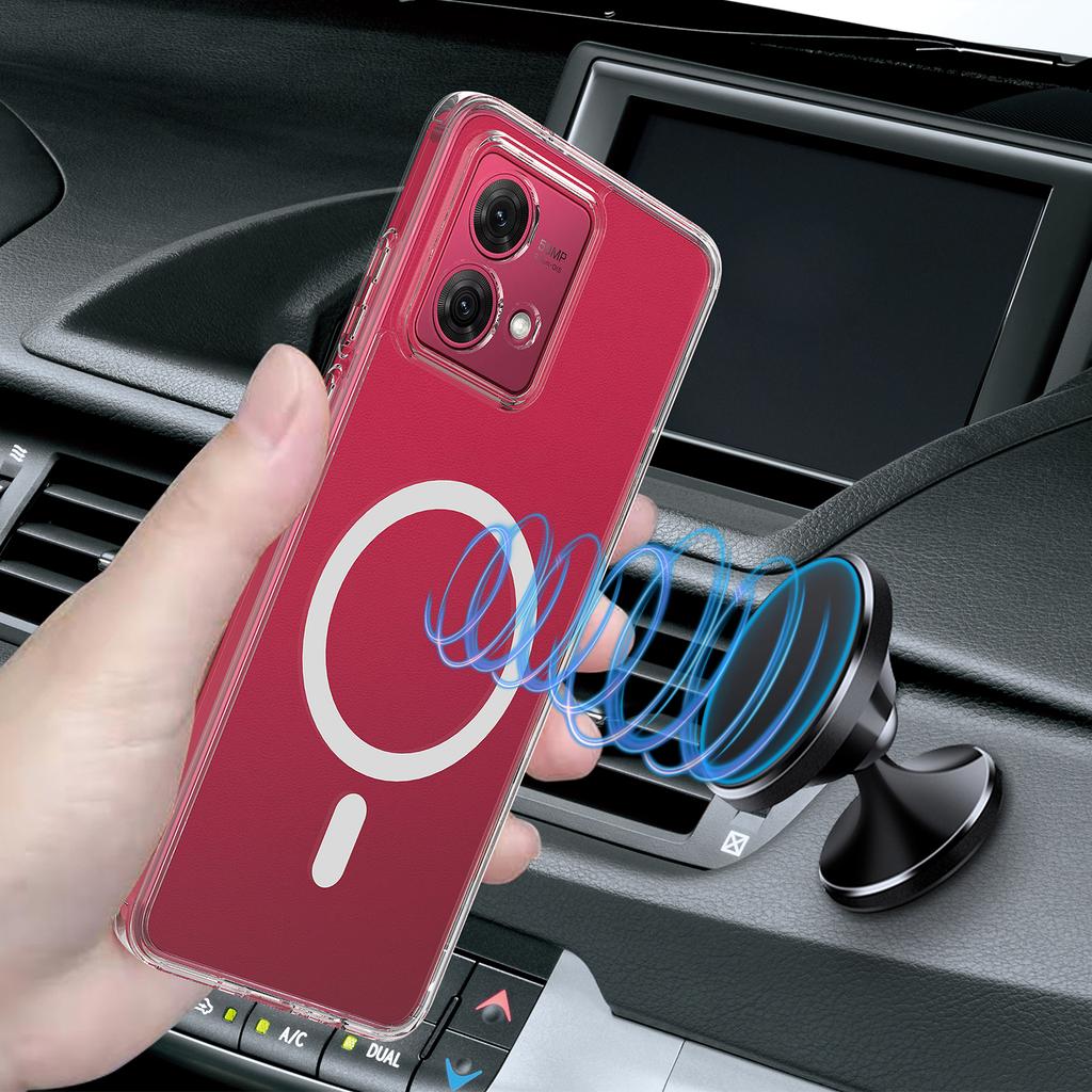 For Motorola Edge 40 Neo 5G Clear Phone Case Compatible with MagSafe TPU+Acrylic Back Cover