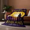 A pirate silhouette overlooks a ship at sunset with bold decorative text. for all seasons blanket lunch break throw gift
