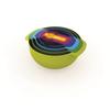 Joseph Joseph Nest 9 Plus 9-Piece Measuring Cup, Bowl, Drainer, and Measuring Spoon Set, Dishwasher Safe, Stackable, BPA-Free, Rainbow Colors [Authent