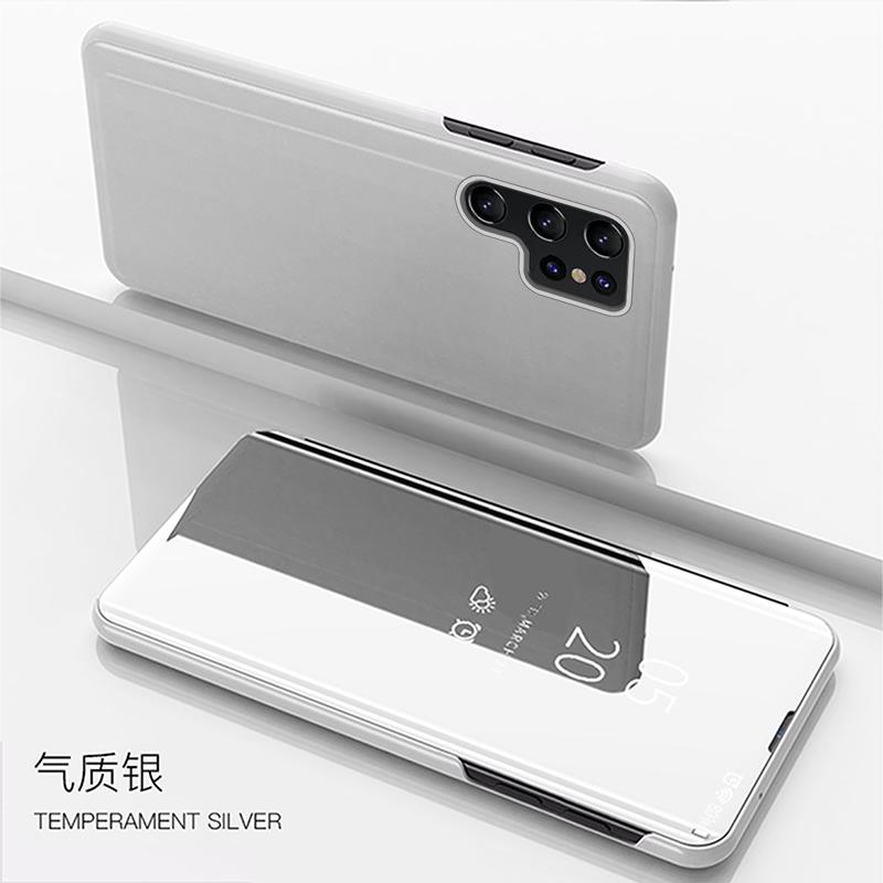 Для Samsung Galaxy S24 Ultra чехол Роскошный флип-стенд прозрачный зеркальный чехол для телефона Samsung S24 + Plus S 24 Ultra задняя крышка