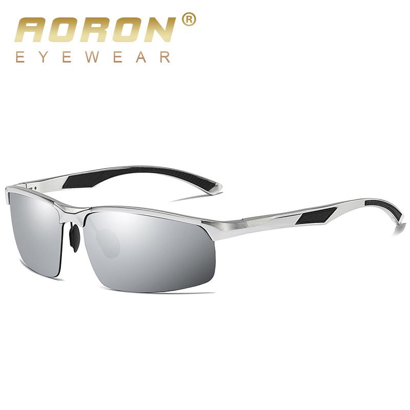 aoron Алюминиевая магниевая оправа, спортивные очки для вождения, мужские модные классические уличные поляризационные солнцезащитные очки с антибликовым покрытием