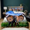 Boho Elephant Duvet Cover Set Bohemian Mandala Elephant Bedding Set Safari Animal Indian Exotic Queen King Polyester Quilt Cover