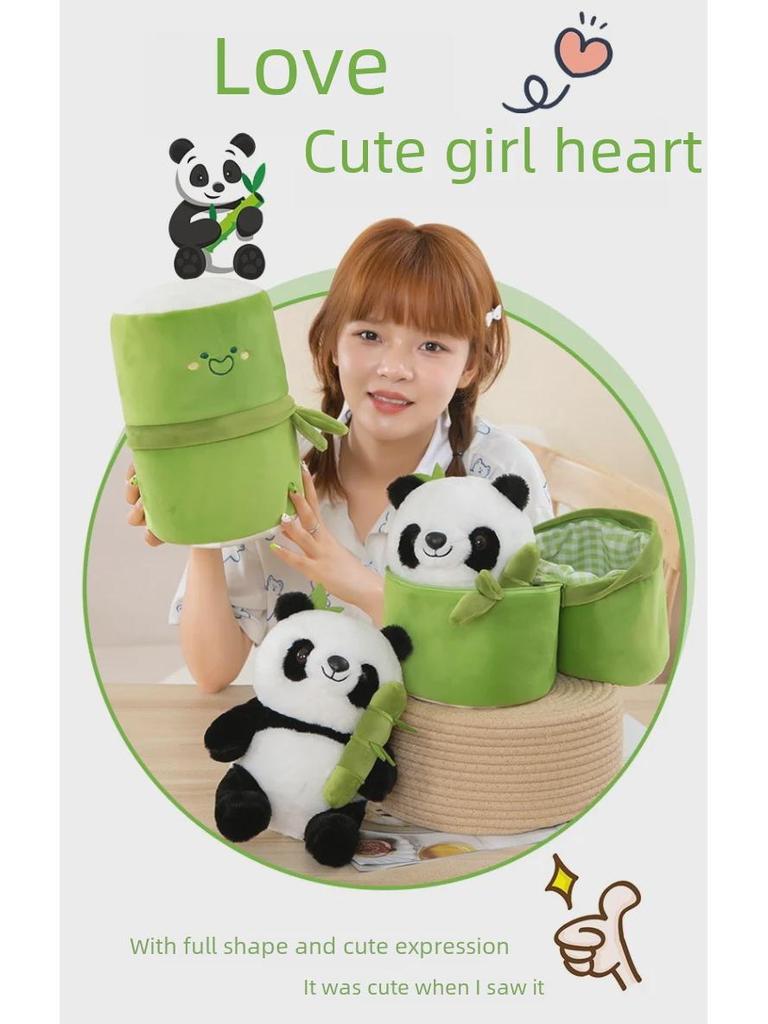 Мягкая игрушка-тряпичная кукла «Бамбуковая панда» — небольшой подарок на день рождения или подушка-украшение для автомобиля